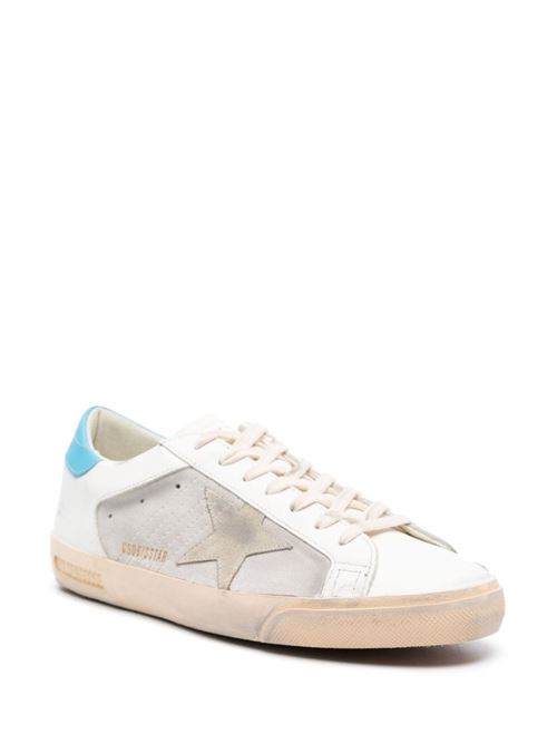 SUPER STAR LEATHER UPPER AND HEEL SUEDE STAR GOLDEN GOOSE DELUXE BRAND | GMF00103.F005398.11156/WHITE/GREY/LIGHTBLUE